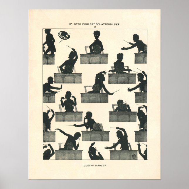Klassisk musikledare - vintage Mahler Poster (Framsidan)