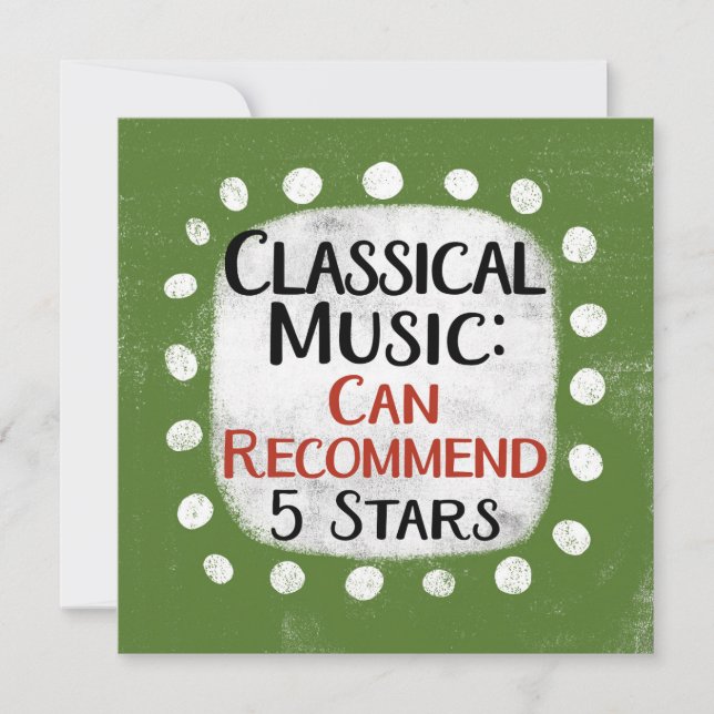 Klassisk musikrecension 5 Stars hälsningskort Kort (Framsida)