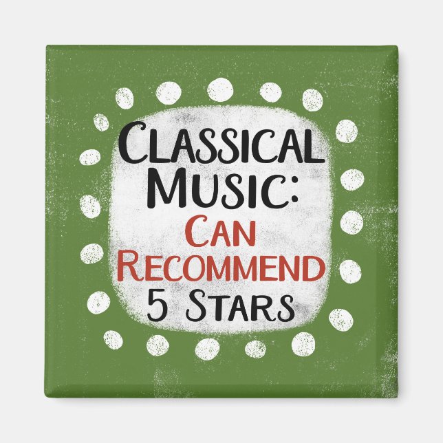 Klassisk musikrecension 5 Stars kylskåp, magnet (Framsidan)