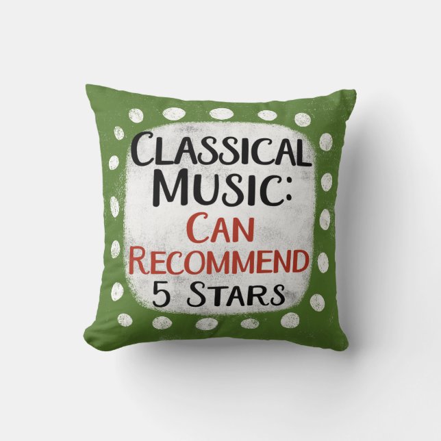 Klassisk musikrecension 5 stjärnor Dekorativ kudde (Framsida)