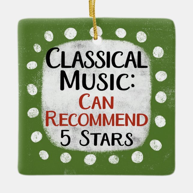 Klassisk musikrecension 5 stjärnor julgransprydnad keramik (Framsida)