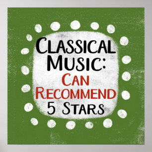Klassisk musikrecension 5 stjärnor Poster väggkons