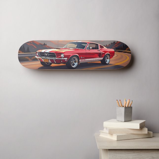 Klassisk muskelbil 1967 skateboard (Väggkonst (Horz))