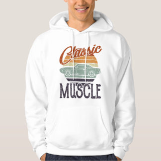 Klassisk muskelbil design män vintage bil hoodie