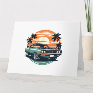 Klassisk muskelbil Retro Vintage Stil Kort