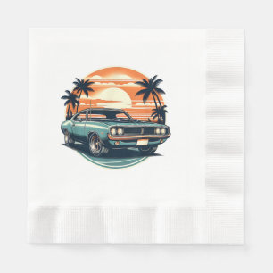 Klassisk muskelbil Retro Vintage Stil Pappersservett
