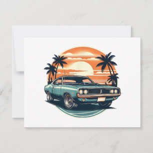 Klassisk muskelbil Retro Vintage Stil Spara Datumet