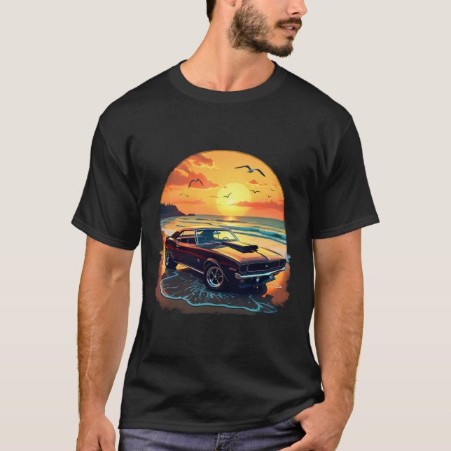 Klassisk muskelbil retro vintage stil t shirt (Framsida)