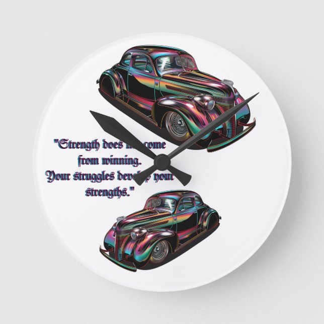 Klassisk muskelbil rund klocka (Framsida)