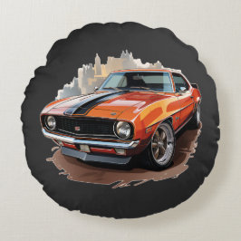 Klassisk muskelbil rund kudde