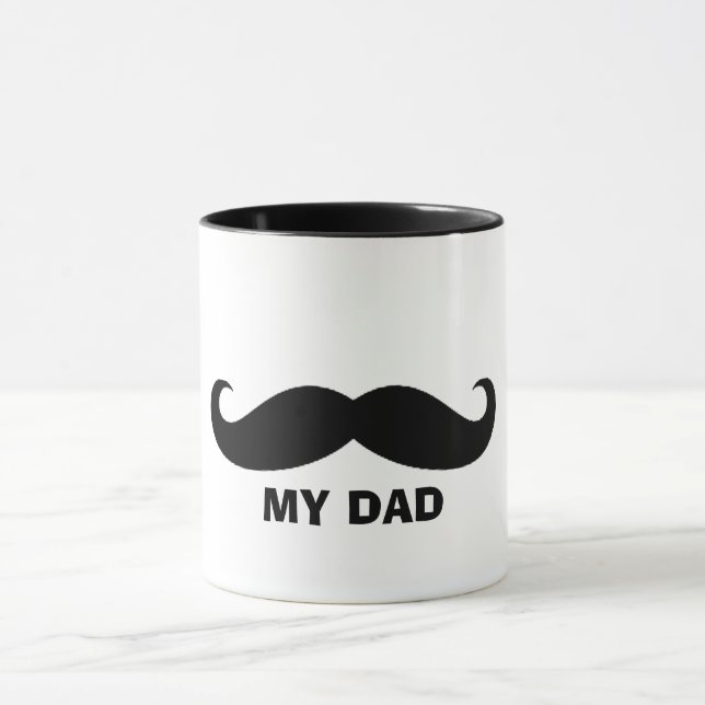 Klassisk Mustache Mugg - Svartvit design pappa (Center)