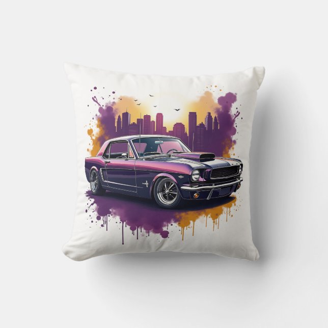 Klassisk Mustang Muskelbil  Kudde (Framsida)