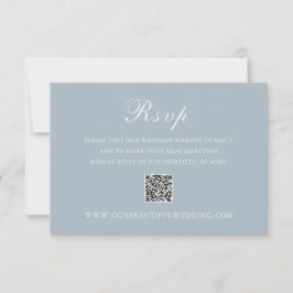 Klassisk MUT-blå QR-kod Elegant bröllop OSA Kort