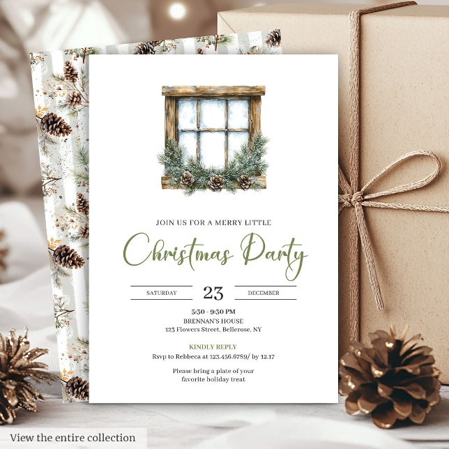 Klassisk Mysig Boho Neutrala Färger Julinbjudan Inbjudningar (Classic Boho Neutral Colors Christmas Invite Design

)