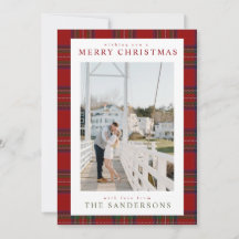 Klassisk mysig tartan-helgkort