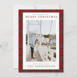 Klassisk mysig tartan-helgkort julkort