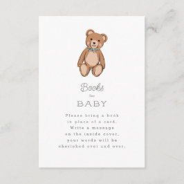 Klassisk Nalle Blue Baby Shower Tilläggskort