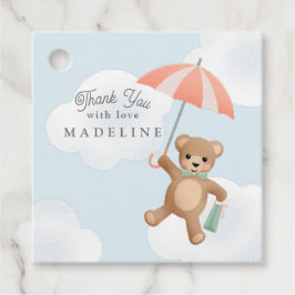 Klassisk Nalle Pastel Baby Shower Gåvor Etiketter
