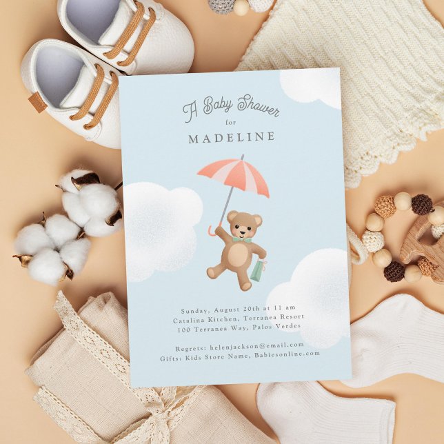 Klassisk Nalle Pastel Baby Shower Inbjudningar (Skapare uppladdad)