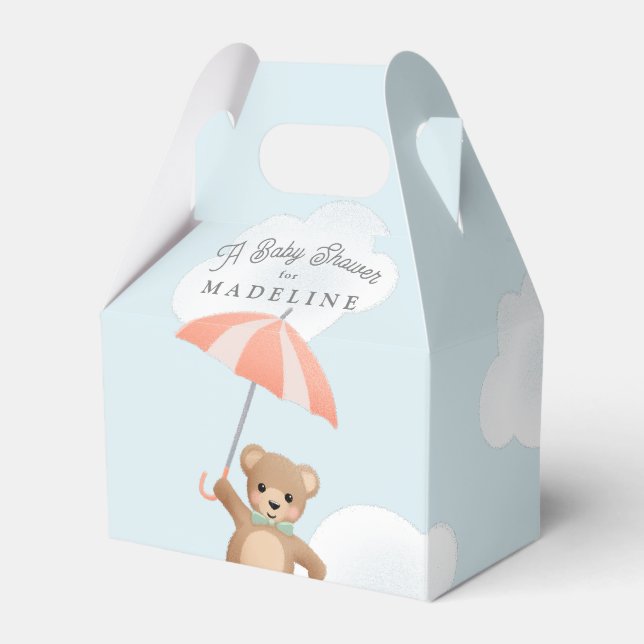 Klassisk Nalle Pastel Baby Shower Presentaskar (Framsidan Sidan)