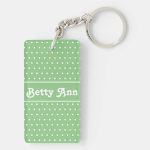 Klassisk Namn Polka Dot Sage Ljust grönt & White