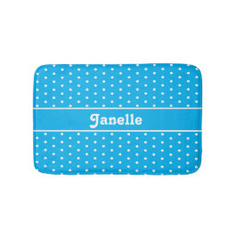 Klassisk Namn Polka dots Blue och White Badrumsmatta