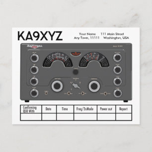 Klassisk National NC-183D Radio Transceiver QSL Vykort