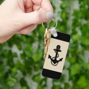 klassisk nautisk ANCHOR + ROPE Nyckelkedja Nyckelring
