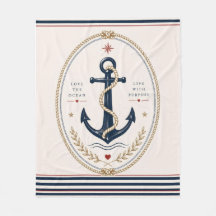 Klassisk nautisk kastfilt i Sailorcore-stil