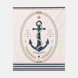 Klassisk nautisk kastfilt i Sailorcore-stil Fleecefilt