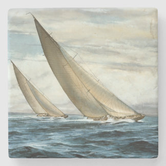 Klassisk nautisk målning stenunderlägg