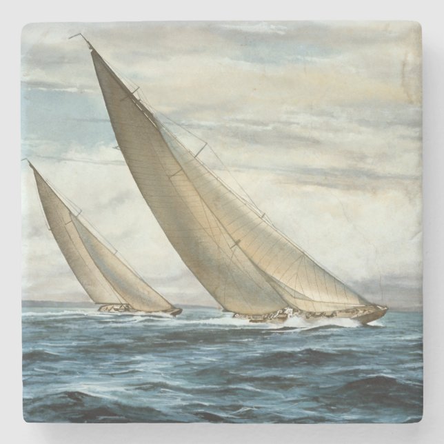 Klassisk nautisk målning  stenunderlägg (Framsidan)