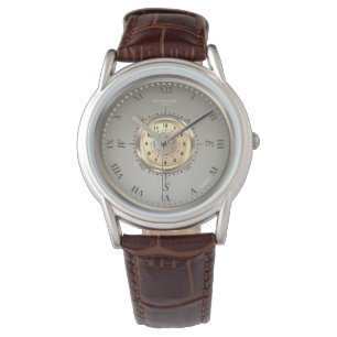 Klassisk nautisk tvåtons läder anpassad armbandsur