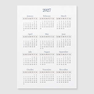Klassisk Navy 2027 Kalender Valfri bakgrundsfärg