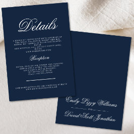Klassisk Navy Elegans Kalligrafi Tilläggskort