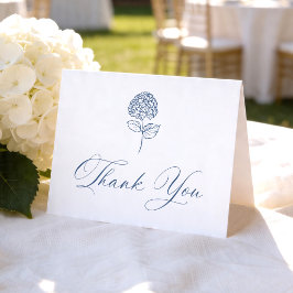 Klassisk Navy Hydrangea Fotobryllop Tack Kort
