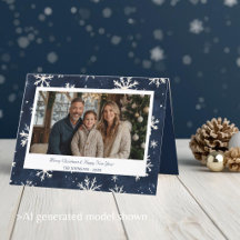 Klassisk Navy Snöflinga Jul Foto