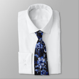 Klassisk Navyblå Blommig Herrkrage – Elegant Botan Slips