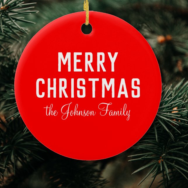 Klassisk Neon Red Elegant-jul Julgransprydnad Keramik (Skapare uppladdad)