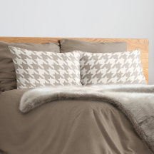 Klassisk Neutralt Ivory Taupe Houndstooth Mönster