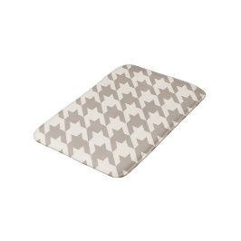 Klassisk Neutralt Ivory Taupe Houndstooth Mönster Badrumsmatta