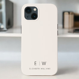 Klassisk Neutralt Modern Minimalist Monogram Namn