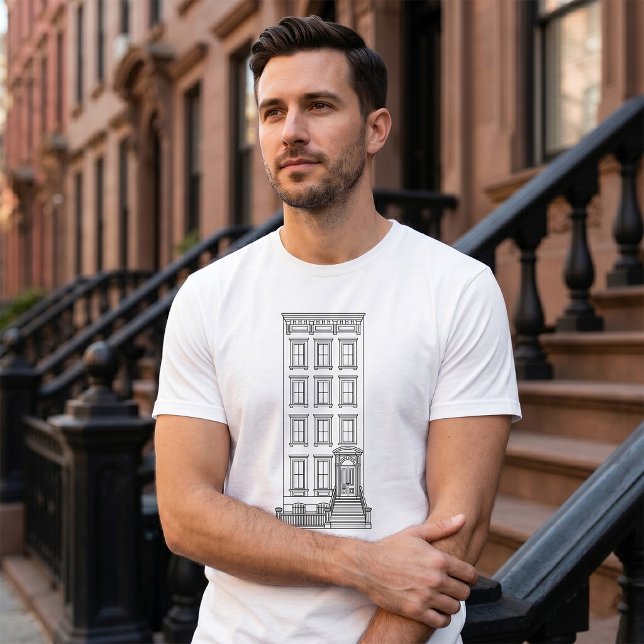 Klassisk New York Stoop Lägenhet Ritning  T Shirt (Skapare uppladdad)