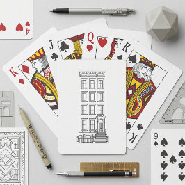 Klassisk New York Stoop-lägenhetsritning Casinokort