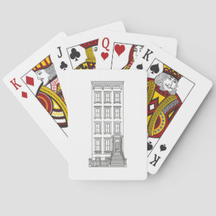 Klassisk New York Stoop-lägenhetsritning Casinokort