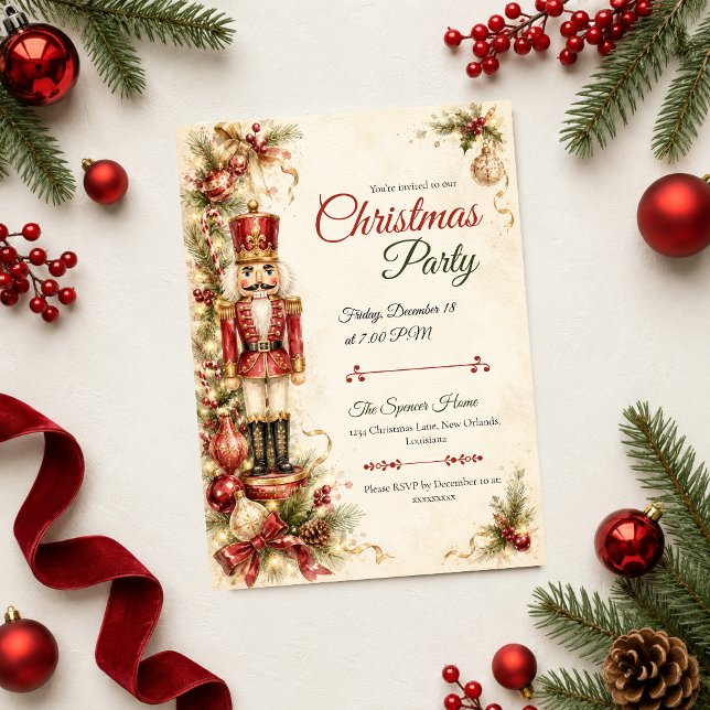 Klassisk nötknäppare julfest inbjudningar (Skapare uppladdad)