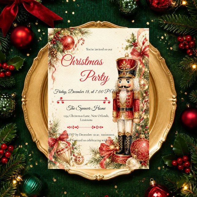 Klassisk nötknäppare julfest inbjudningar (Skapare uppladdad)