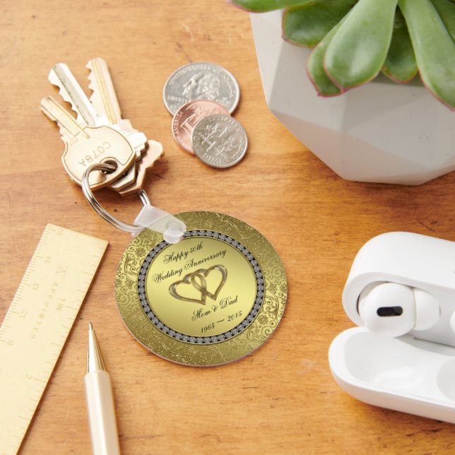 Klassisk Nyckelring på Golden Bröllop-årsdagen (Skrivbord)