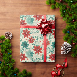 Klassisk och elegant julblomma presentpapper