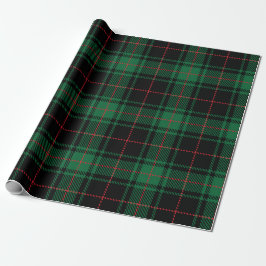 Klassisk och Elegant Mörk grönt Tartan Helgdag Presentpapper
